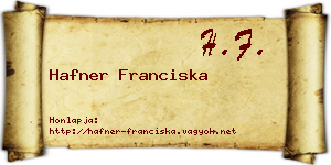 Hafner Franciska névjegykártya